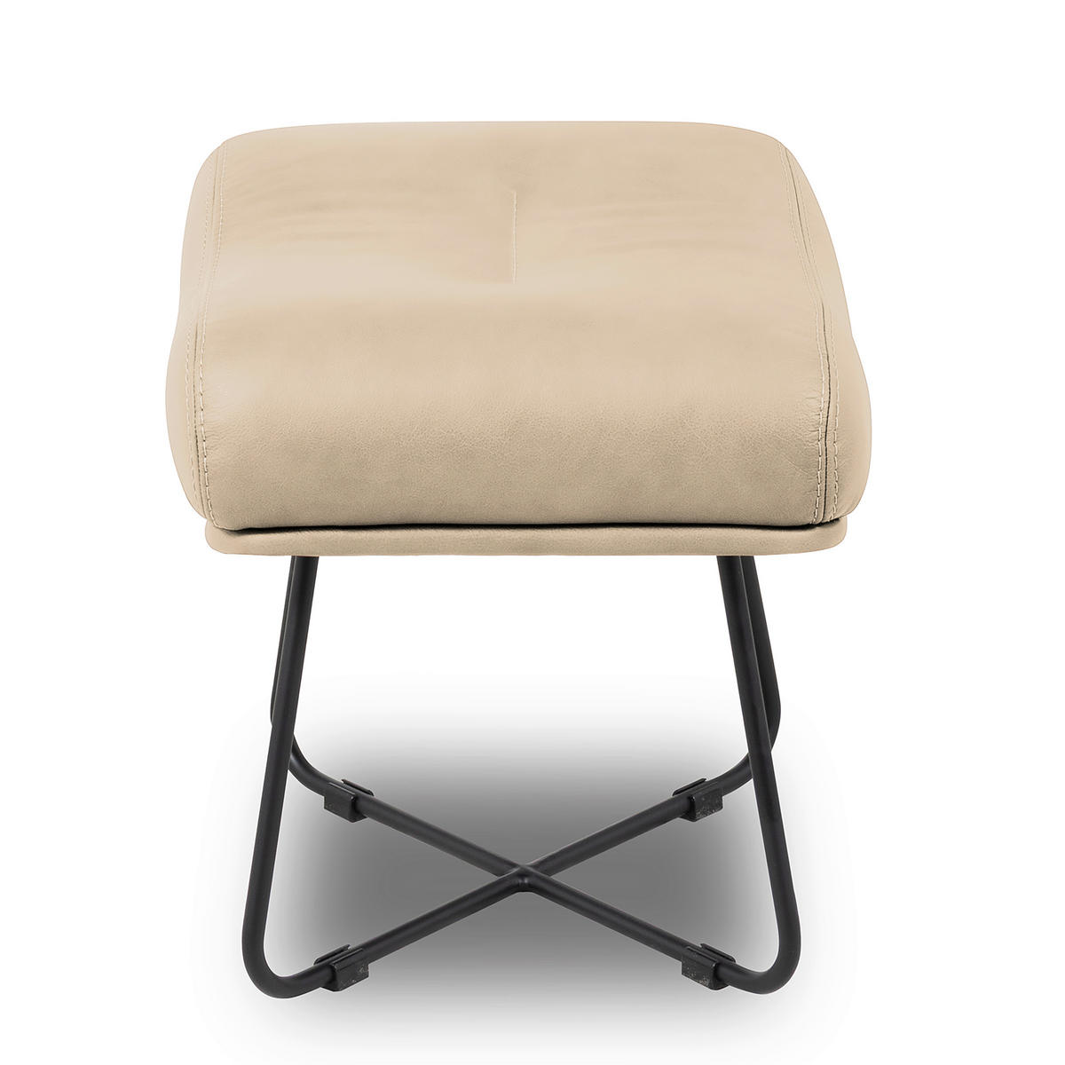 SESSELSET Echtleder Hellgrau  - Hellgrau/Kirschrot, Design, Leder/Metall (67/87/74cm) - Livetastic