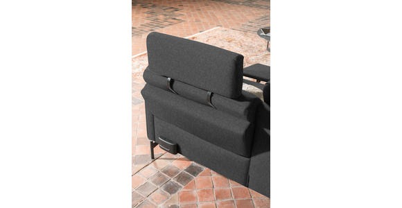 ECKSOFA in Flachgewebe Grau  - Anthrazit/Grau, Design, Textil/Metall (230/254cm) - Ambiente