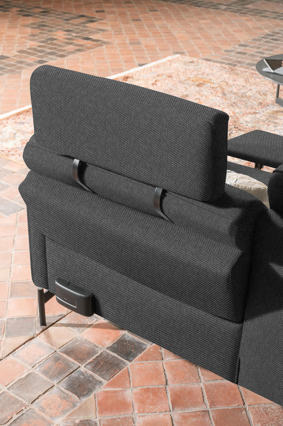 ECKSOFA in Flachgewebe Grau  - Anthrazit/Grau, Design, Textil/Metall (230/254cm) - Johann Jakob