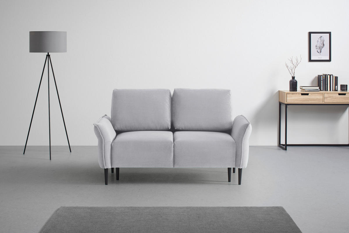 2-SITS SOFFA i textil grå  - svart/grå, Modern, trä/textil (150/85/92cm) - MID.YOU