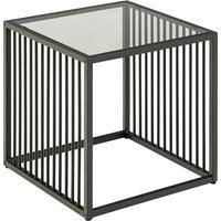 BEISTELLTISCH in Metall, Glas  - Schwarz, Design, Glas/Metall (40/40/40cm) - MID.YOU