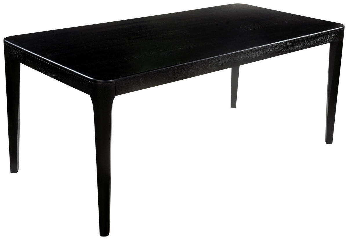 ESSTISCH 180/90/76 cm Echtholz  Holz rechteckig Schwarz  - Schwarz, Trend, Holz (180/90/76cm) - Ambia Home