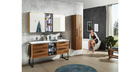 BADEZIMMER - Eichefarben/Anthrazit, Basics, Glas/Holz (155cm) - Dieter Knoll