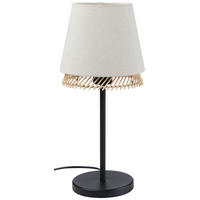 TISCHLEUCHTE 19/42,5 cm   - Schwarz/Braun, Natur, Holz/Textil (19/42,5cm)
