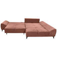 ECKSOFA Rosa Webstoff  - Schwarz/Rosa, KONVENTIONELL, Kunststoff/Textil (310/185cm) - Carryhome