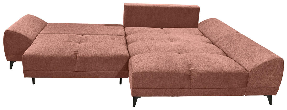 HÖRNSOFFA i vävt tyg rosa  - svart/rosa, Klassisk, textil/plast (310/185cm) - MID.YOU