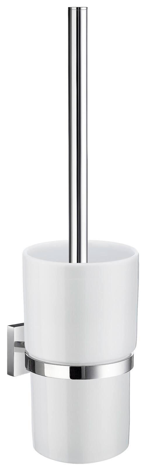 WC-BÜRSTENGARNITUR in Metall Kunststoff - Chromfarben/Weiss, Basics, Keramik/Kunststoff (11,9/38/11,9cm)