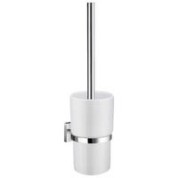 WC GARNITURA SA ČETKOM  bela  keramika  - boja hroma/bela, Osnovno, metal/plastika (11,9/38/11,9cm)