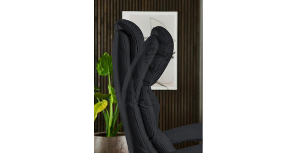 RELAXSESSEL in Leder Anthrazit  - Edelstahlfarben/Anthrazit, Design, Leder/Metall (76/119/86cm) - Dieter Knoll