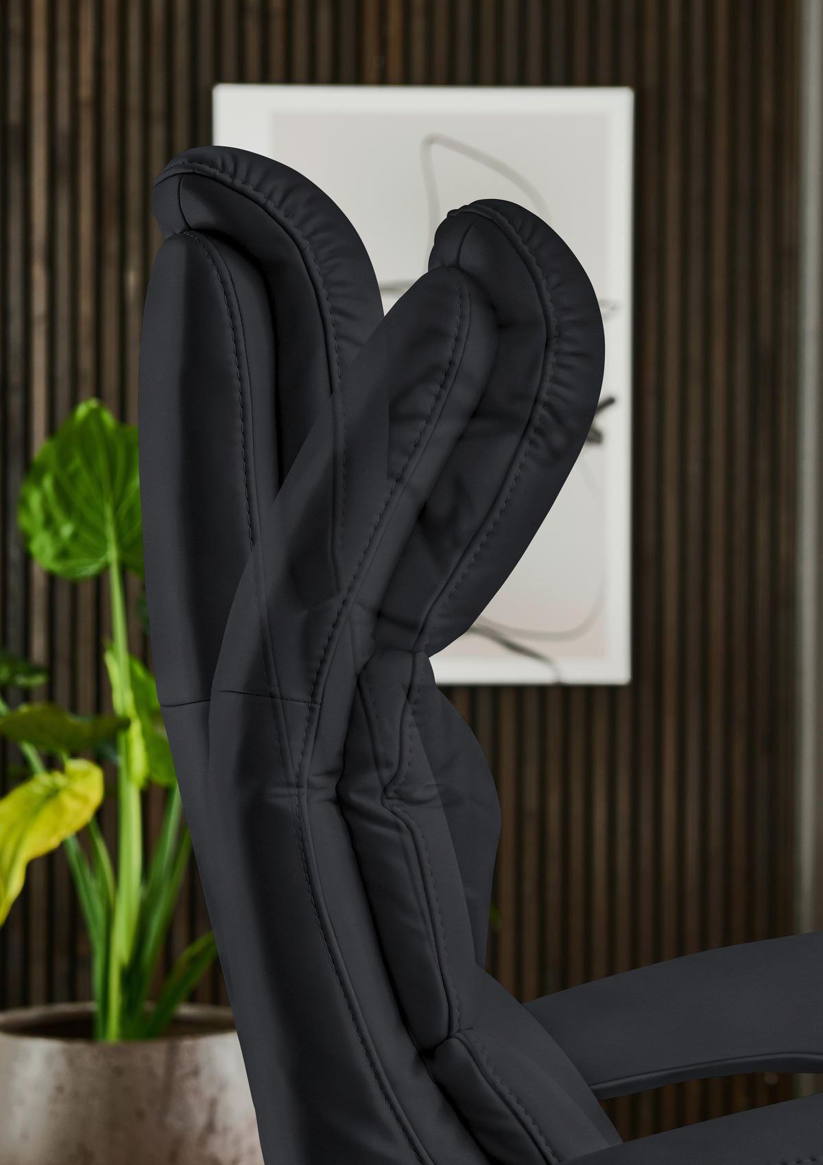 RELAXSESSEL in Leder Anthrazit  - Edelstahlfarben/Anthrazit, Design, Leder/Metall (76/119/86cm) - Dieter Knoll