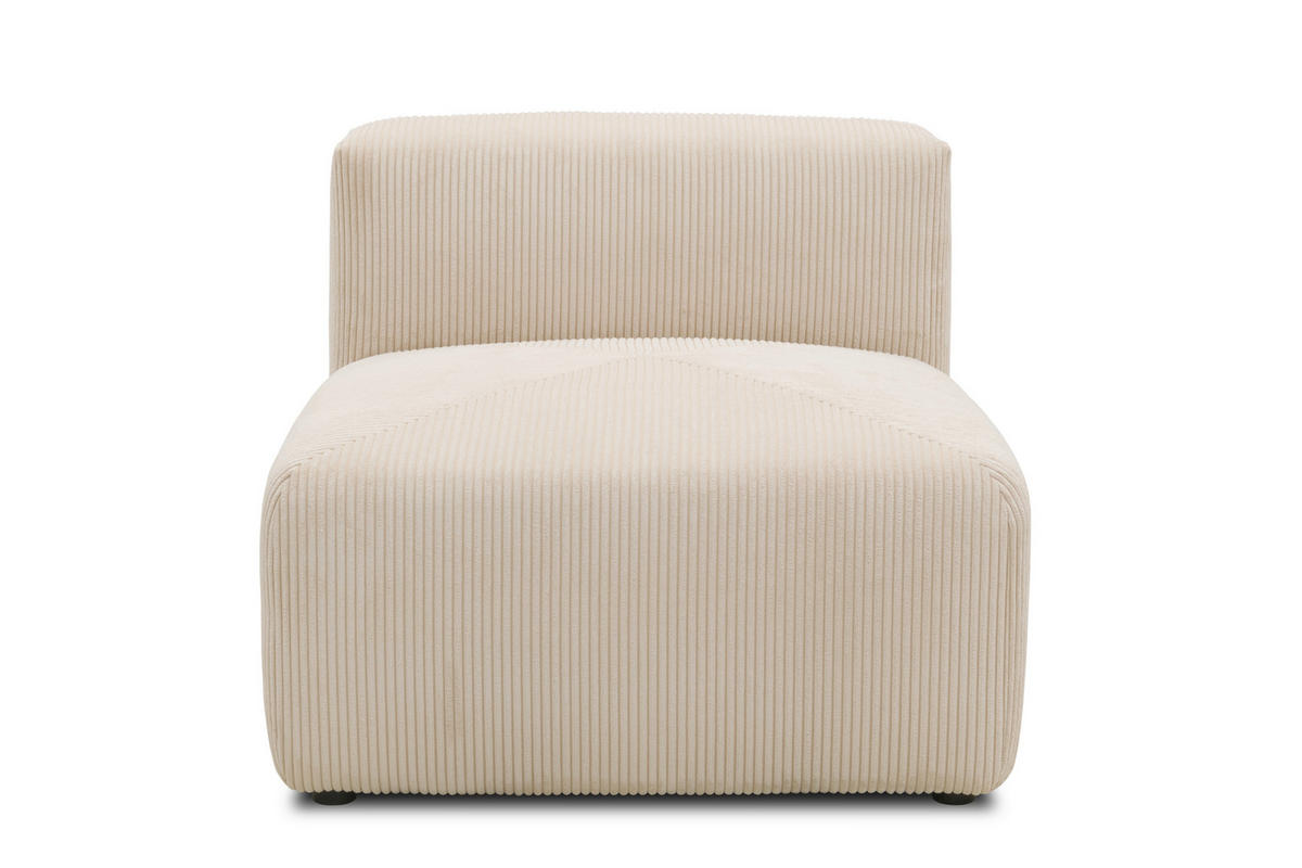 SOFAELEMENT Cord, Mikrofaser Creme  - Creme/Schwarz, Design, Kunststoff/Textil (85/69/108cm) - MID.YOU