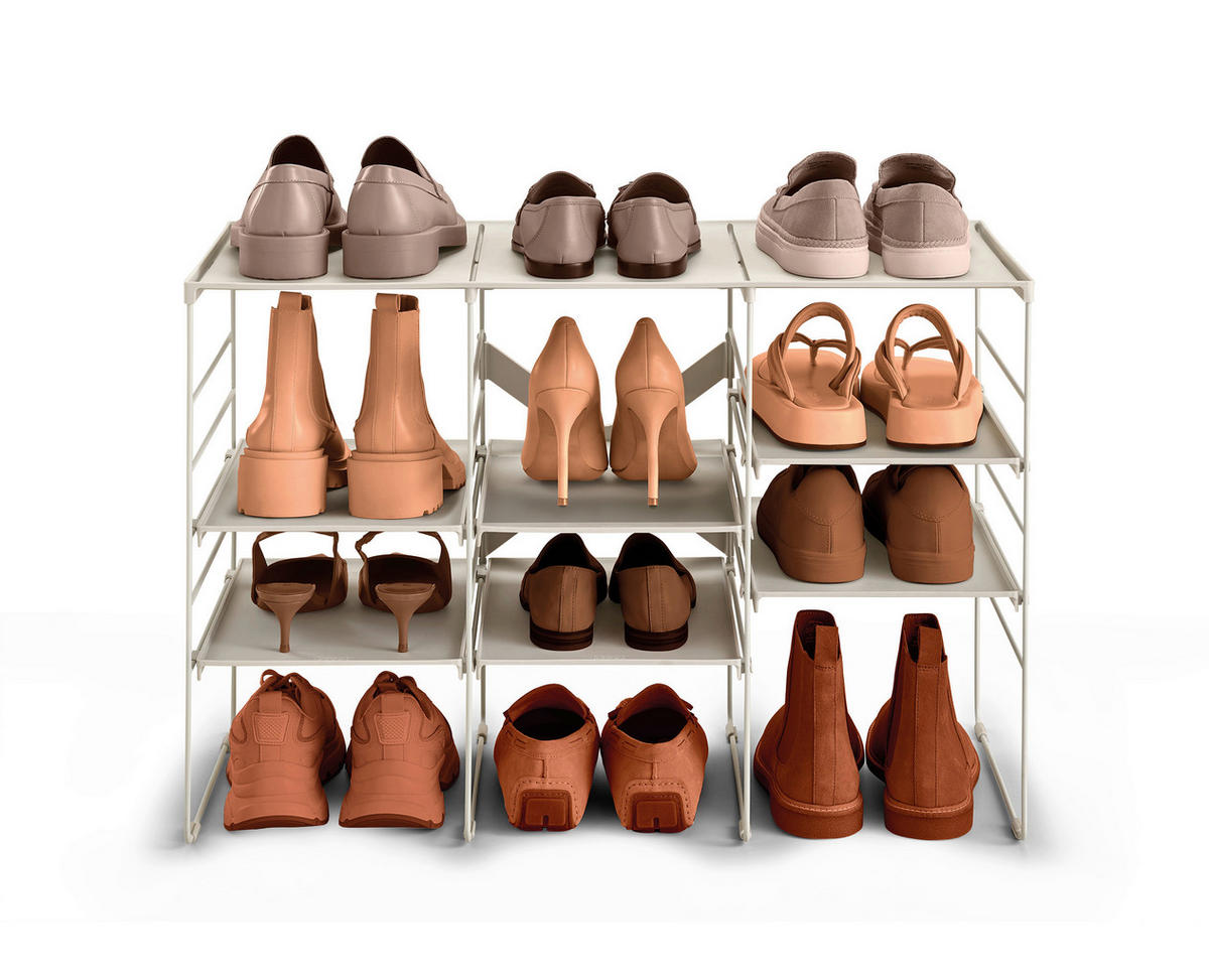 SCHUHREGAL Grauweiß  - Grauweiß, Basics, Kunststoff/Metall (75,8/51,2/35cm) - Joseph Joseph