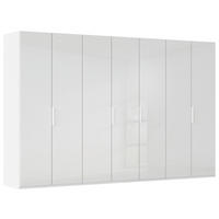 DREHTÜRENSCHRANK 350/235/61 cm,  in Weiß, 7-türig  - Weiß, Basics, Glas/Holzwerkstoff (350/235/61cm) - Novel
