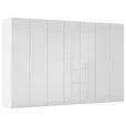 DREHTÜRENSCHRANK 350/235/61 cm,  in Weiß, Weiß Hochglanz, 7-türig  - Weiß Hochglanz/Weiß, Basics, Holzwerkstoff/Metall (350/235/61cm) - Novel
