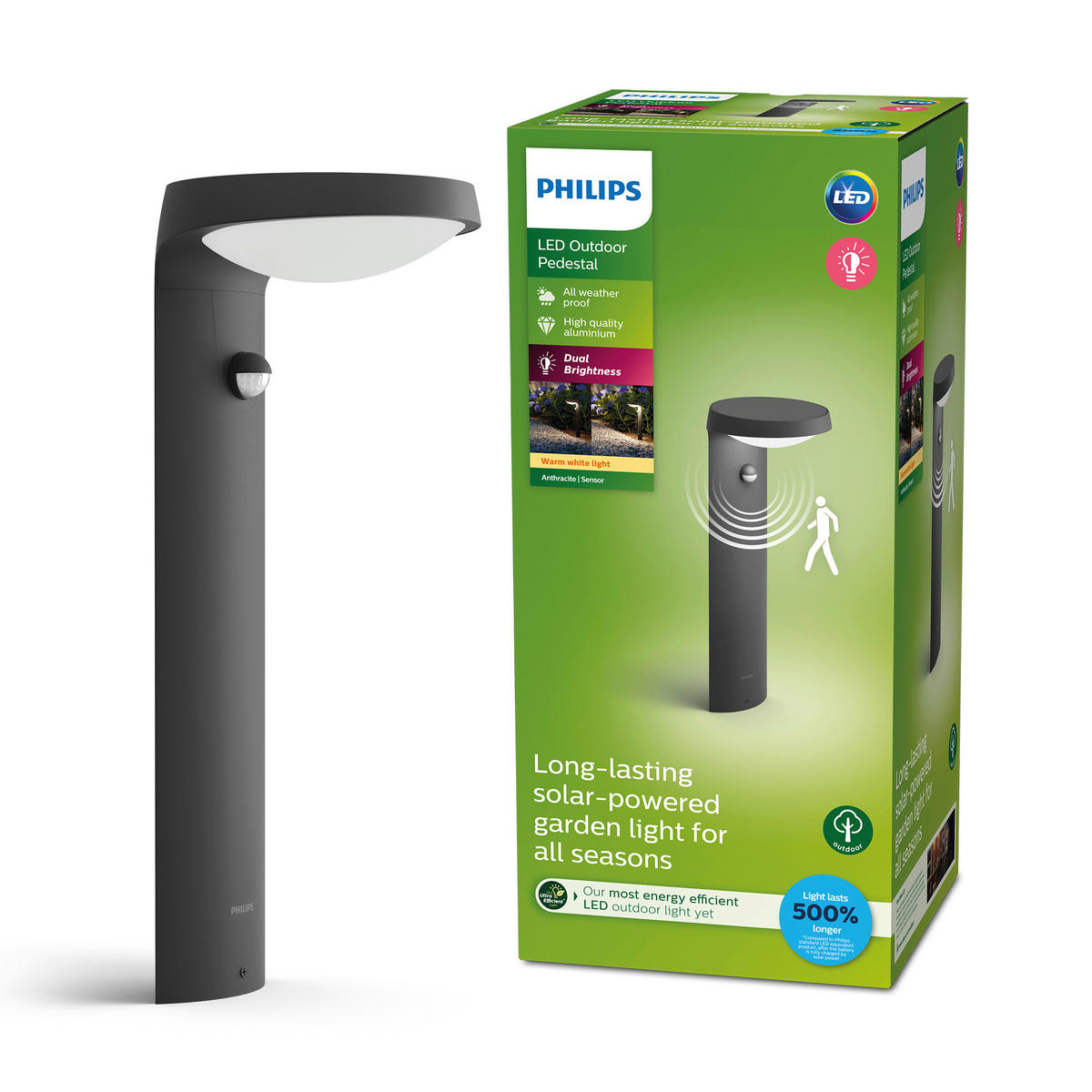 SOLARLEUCHTE 15.8/40/16 cm   - Anthrazit, KONVENTIONELL, Metall (15.8/40/16cm) - Philips
