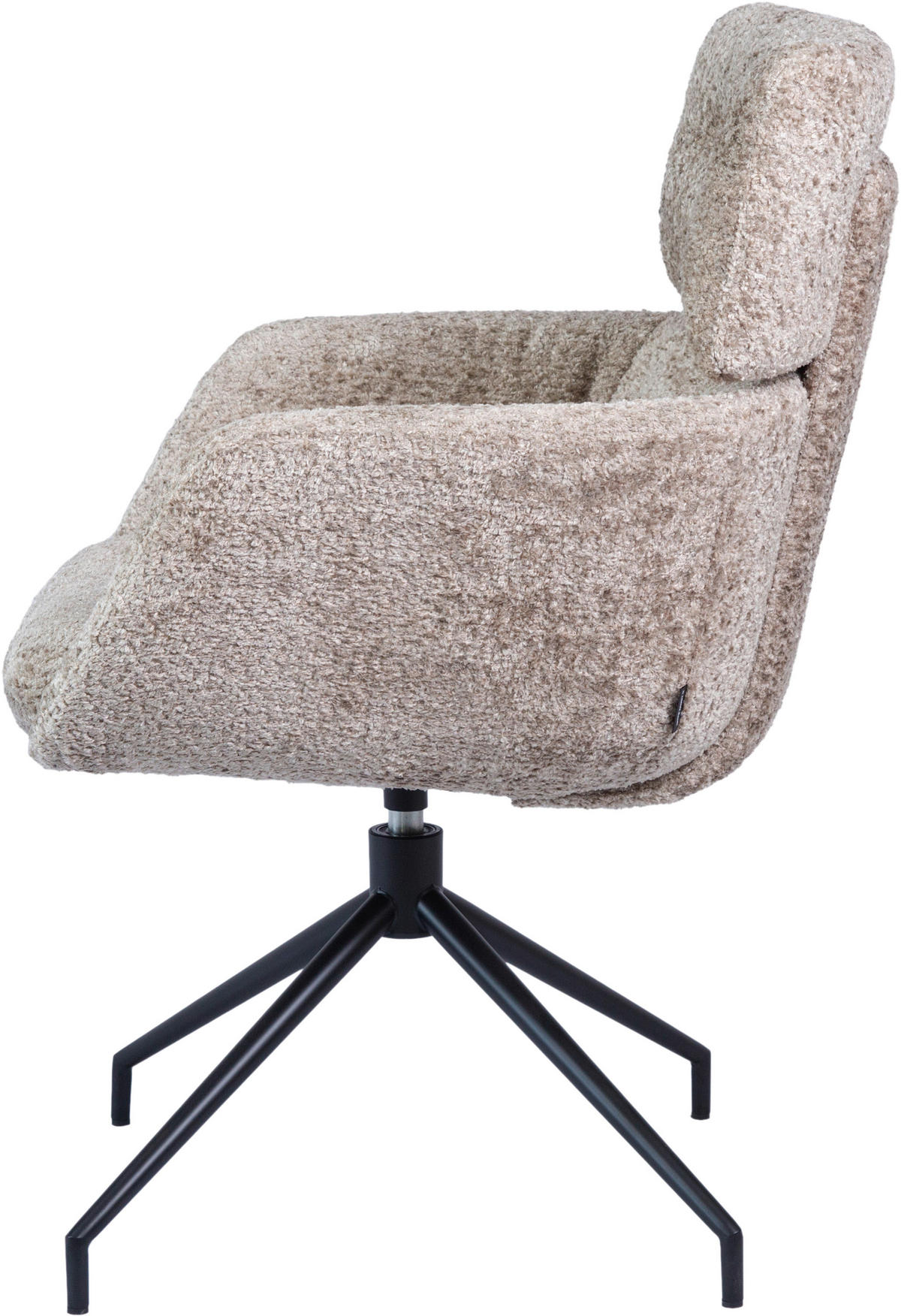 ARMLEHNSTUHL  Wippfunktion, Sitzfläche 360° drehbar Webstoff  Schwarz, Beige  - Beige/Schwarz, Design, Textil/Metall (62/92/66cm) - Dieter Knoll
