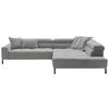 ECKSOFA in Feincord Grau  - Schwarz/Grau, Konventionell, Textil/Metall (311/219cm) - Hom`in