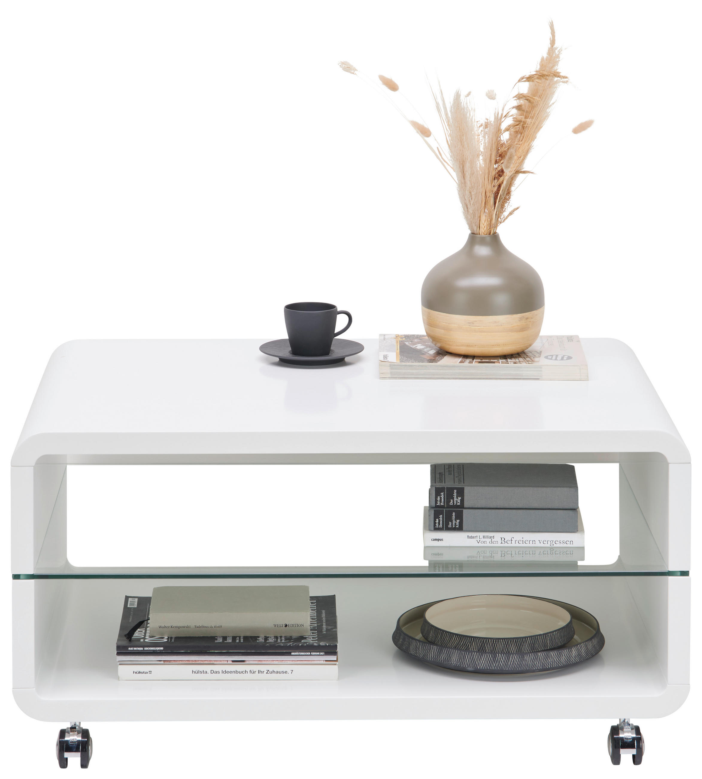 SOFFBORD i glas, trämaterial 60/90/45 cm  - vit, Modern, metall/trämaterial (60/90/45cm) - Ti'me