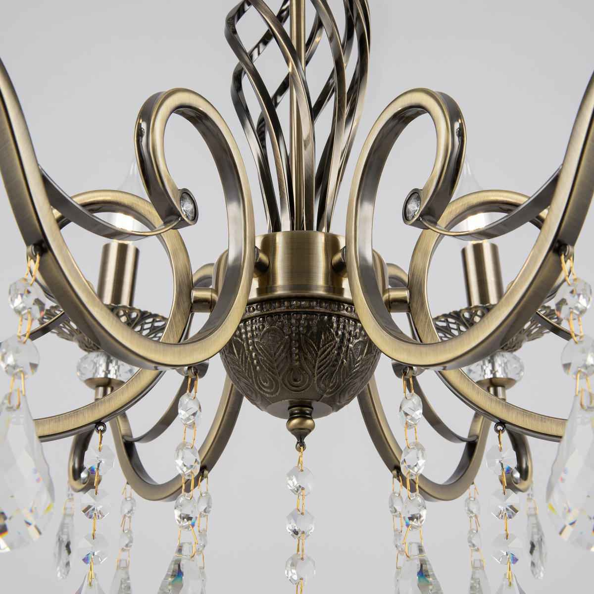 LUSTR, 63/56/63 cm - barvy mosazi, Trend, kov/sklo (63/56/63cm)