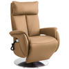 RELAXSESSEL in Leder Cappuccino  - Edelstahlfarben/Cappuccino, Konventionell, Leder/Metall (78/110/81cm) - Cantus