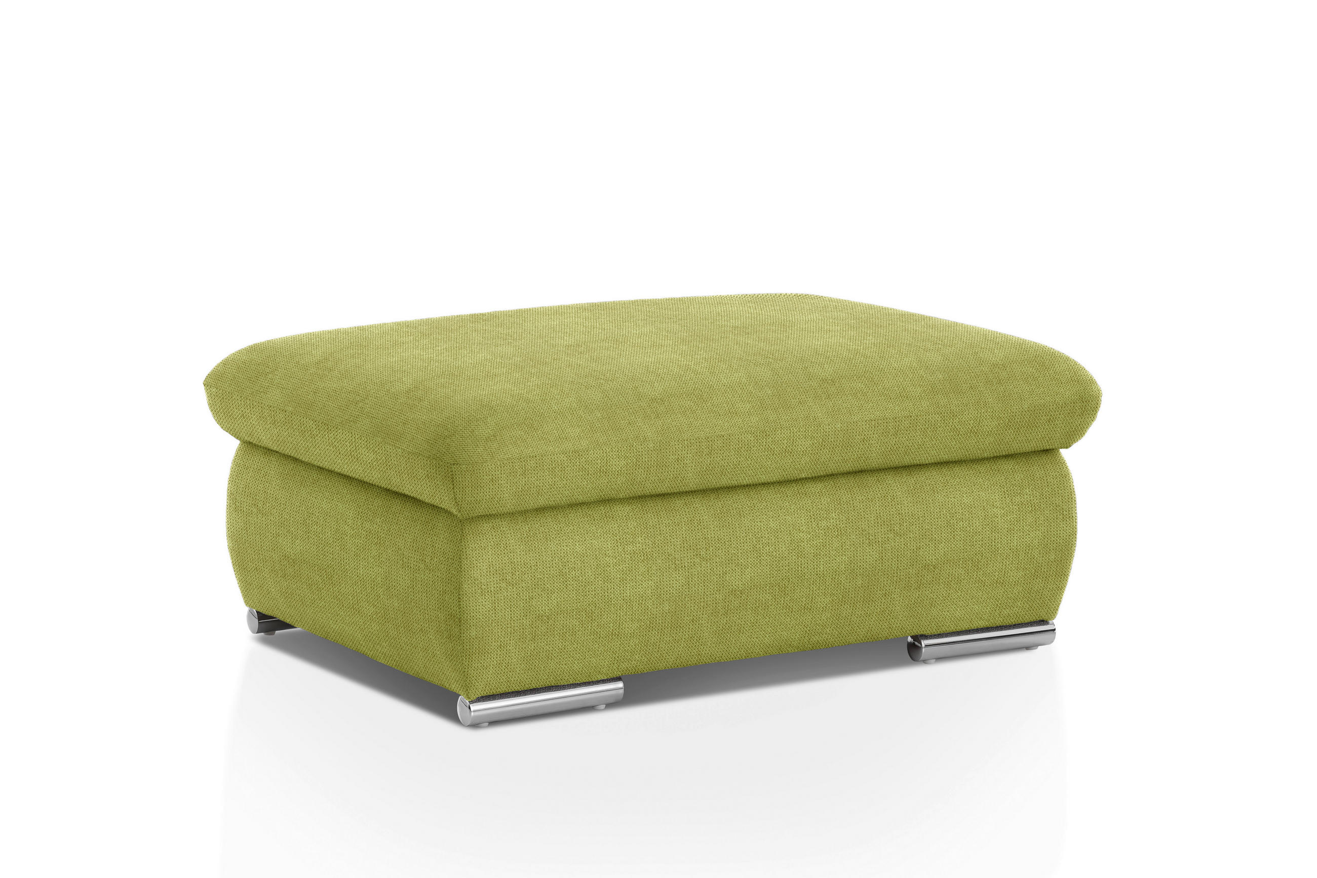 HOCKER in Textil Grün  - Chromfarben/Grün, Design, Textil/Metall (101/45/74cm) - Livetastic