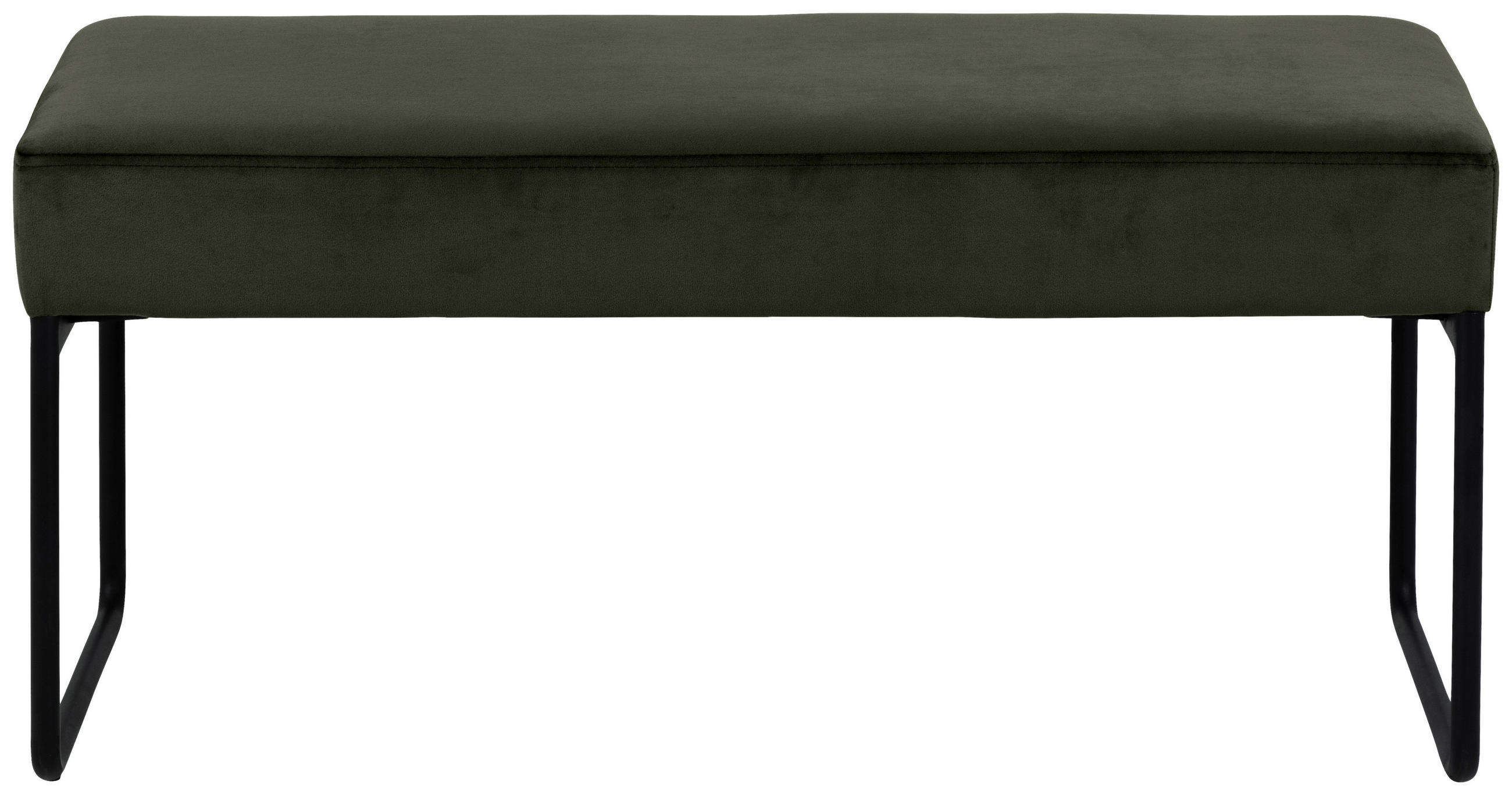 HOCKERBANK 95/46/38 cm Velours Dunkelgrün  - Dunkelgrün, Design, Textil/Metall (95/46/38cm) - MID.YOU