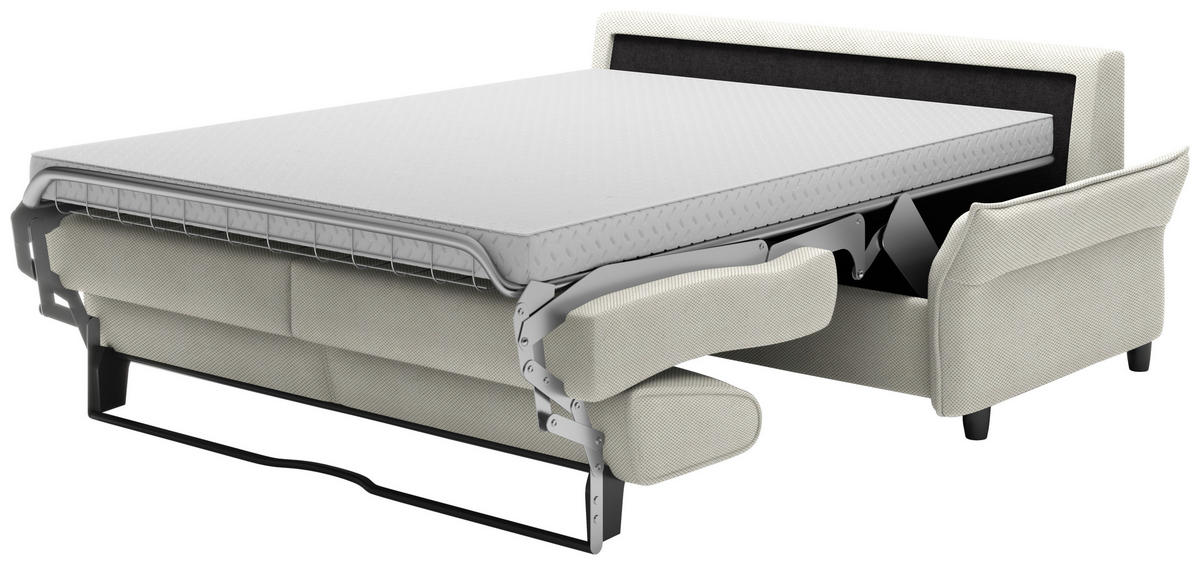 SCHLAFSOFA in Textil Ecru  - Ecru/Schwarz, Konventionell, Kunststoff/Textil (198/82/106cm) - Ti'me