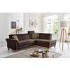 ECKSOFA  in Mikrofaser Mokka  245/194 cm  - Eichefarben/Beige, KONVENTIONELL, Holz/Textil (245/194cm) - Sit & More
