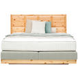 BOXSPRINGBETT 160/200 cm  in Zirbelkieferfarben, Hellgrau  - Zirbelkieferfarben/Hellgrau, Natur, Holz/Textil (160/200cm) - Valnatura
