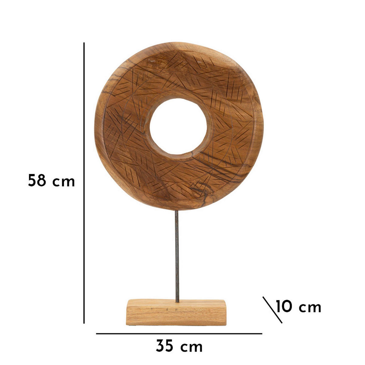SKULPTUR - Braun, Basics, Holz (35/58/10cm)