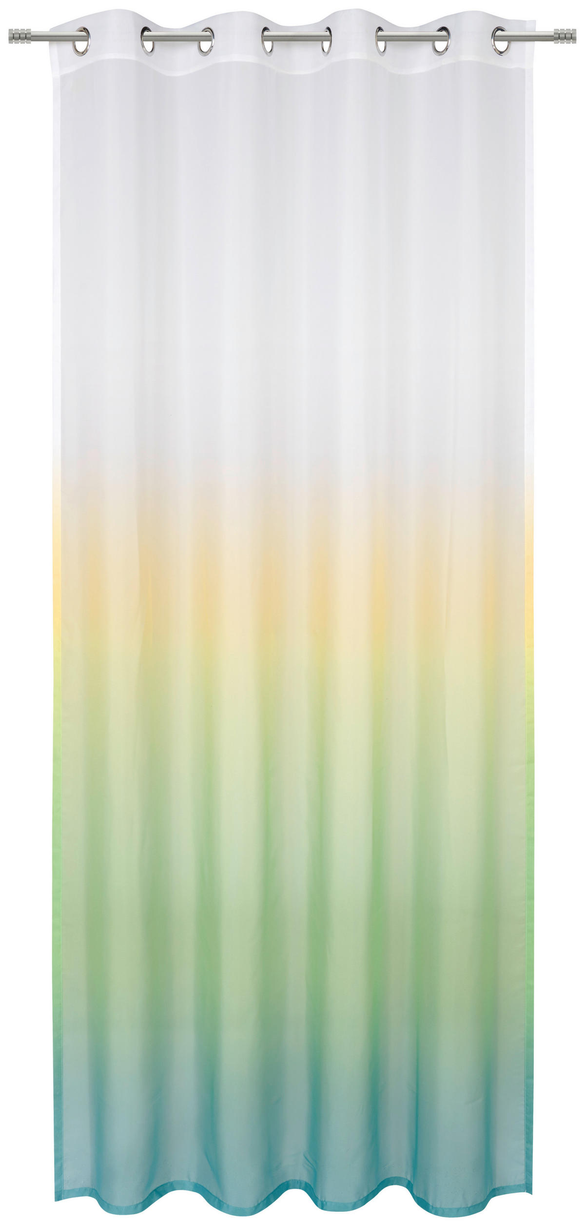 Perdea Cu Inele Tip Capsă semitransparent  - galben/verde, Trend, textil (140/245cm) - Esposa