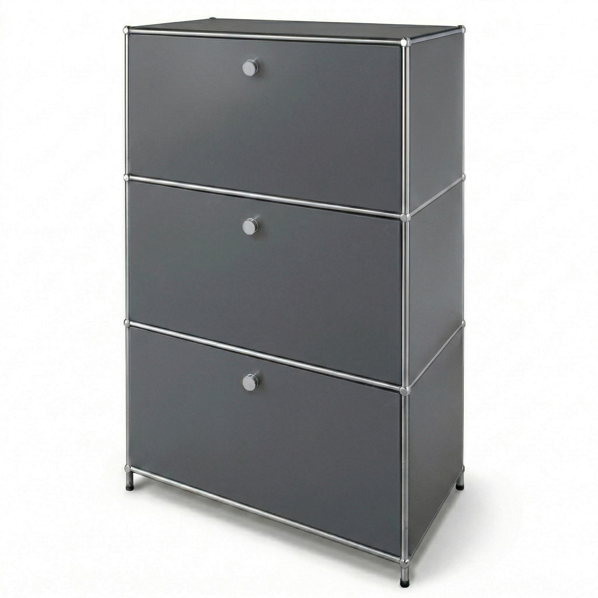 STANDREGAL Grau  - Grau, Basics, Metall (75/120/40cm) - Floordirekt
