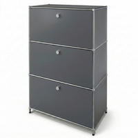 STANDREGAL Grau  - Grau, Basics, Metall (75/120/40cm) - Floordirekt