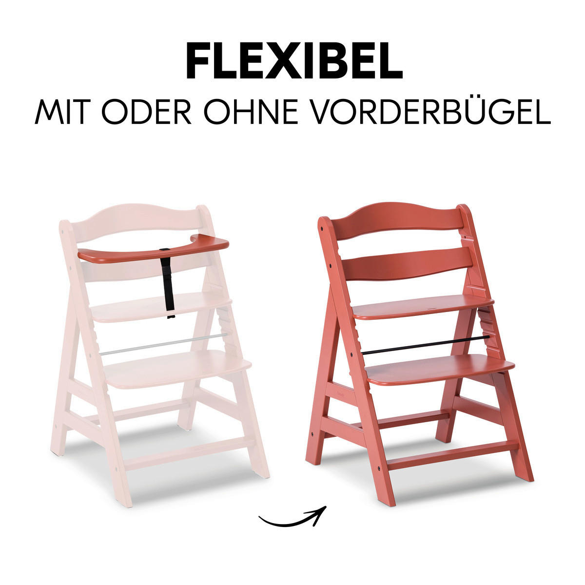 HOCHSTUHL ALPHA +  - Terracotta, Basics, Holz (56/77/48cm) - Hauck