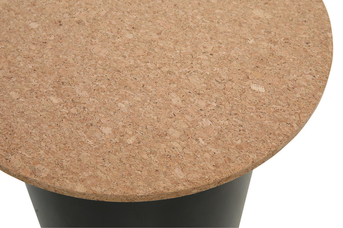 BEISTELLTISCHSET Pinie, Kork rund Naturfarben, Schwarz  - Schwarz/Naturfarben, Design, Holz/Holzwerkstoff (50-40/50-40/45-38cm) - Livetastic