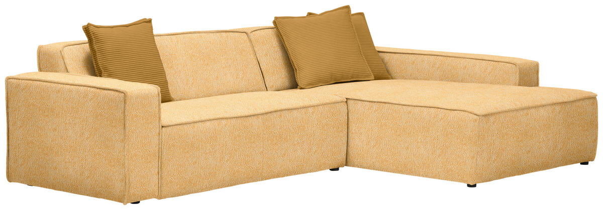 ECKSOFA Senfgelb Chenille  - Currygelb/Senfgelb, KONVENTIONELL, Kunststoff/Textil (280/188cm) - Carryhome