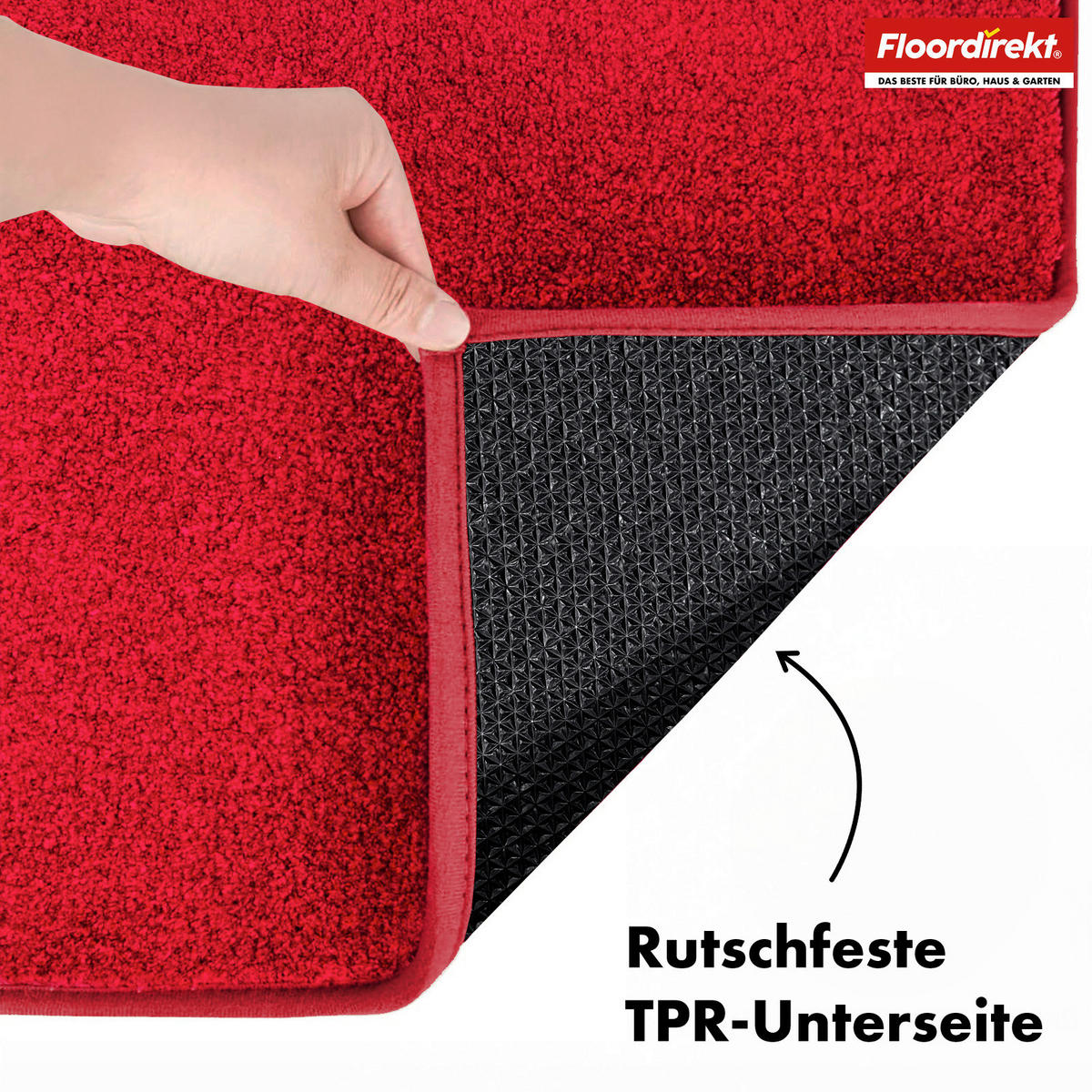 BADEMATTE Nasa Rot 60/150 cm  - Rot, Basics, Kunststoff/Textil (60/150cm) - Floordirekt