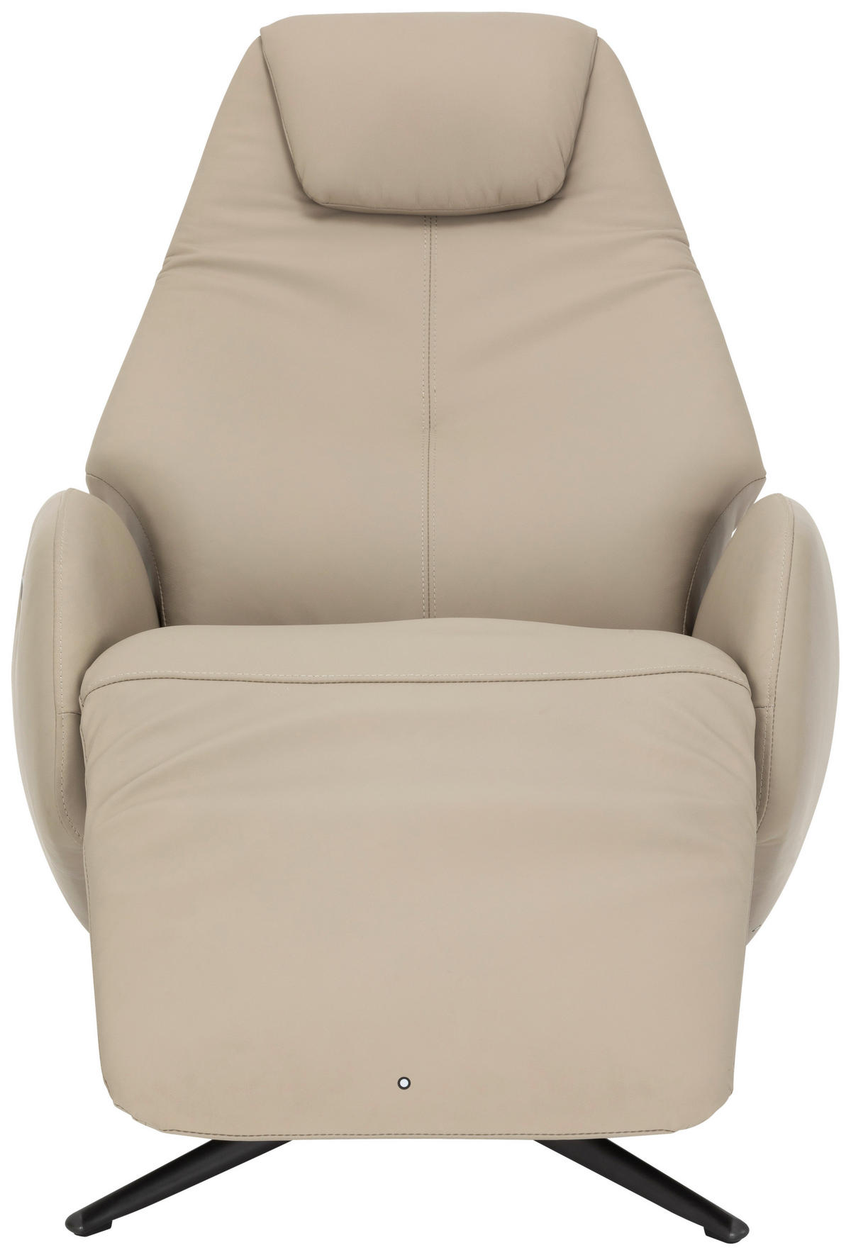 RELAXSESSEL Lederlook Echtleder    - Beige/Schwarz, KONVENTIONELL, Leder/Textil (73/112/86cm) - Livetastic