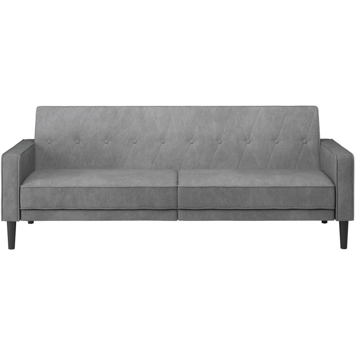 SCHLAFSOFA AARHUS in Webstoff Anthrazit Skandinavisch, Modern  - Anthrazit/Braun, Basics, Holz/Textil (213/81/86cm) - Livetastic