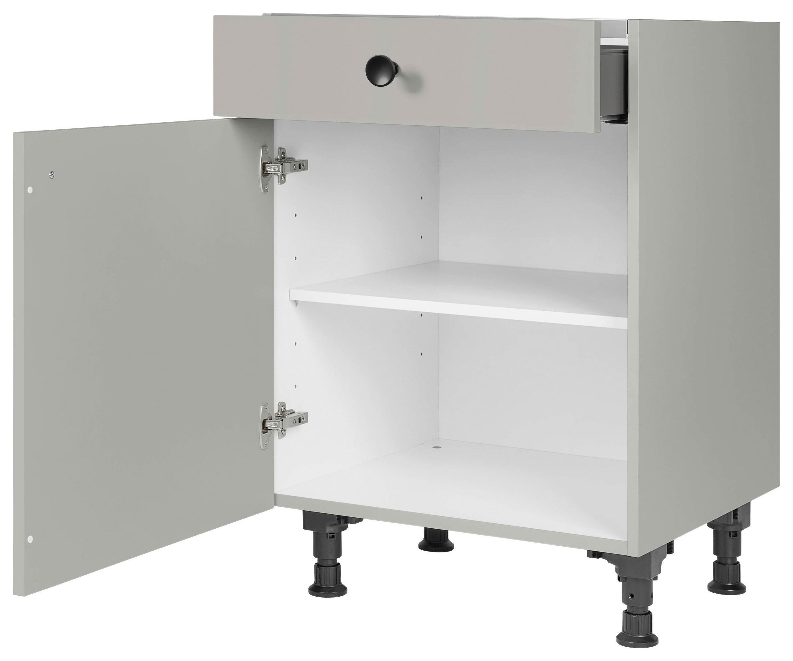 KOCHFELDUMBAUSCHRANK 60/87/56 cm  in Grau  - Schwarz/Grau, MODERN, Holzwerkstoff/Metall (60/87/56cm) - Nobilia