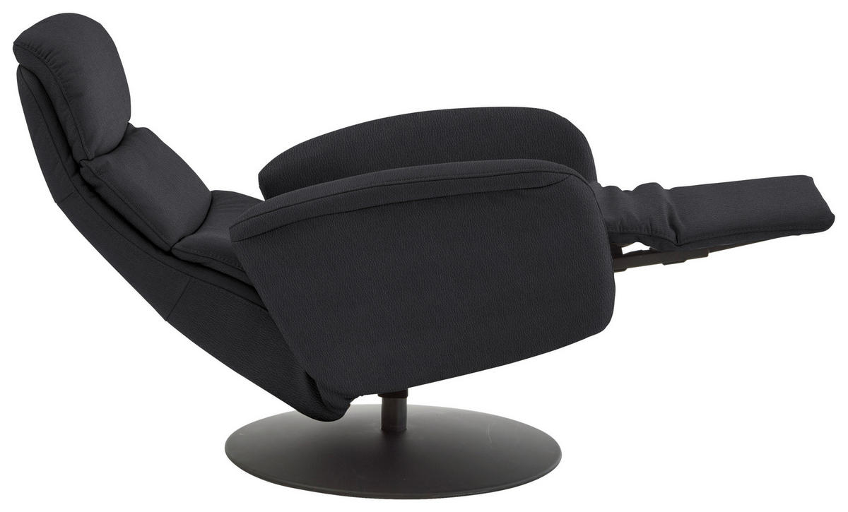RELAXSESSEL in Leder Anthrazit  - Anthrazit/Schwarz, Design, Leder/Metall (76/108/86cm) - Dieter Knoll