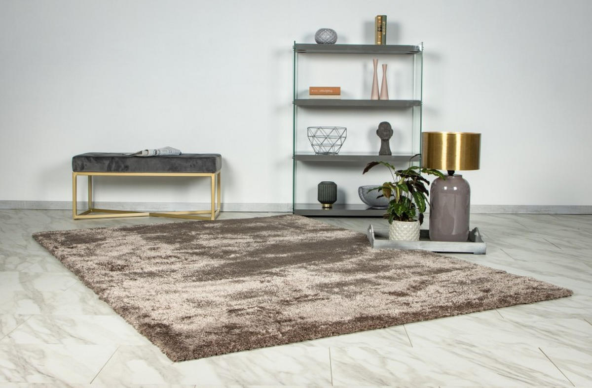KOSMATINEC Glamour  120/170 cm  tkano  rjavosiva  - rjavosiva, Basics, tekstil (120/170cm)
