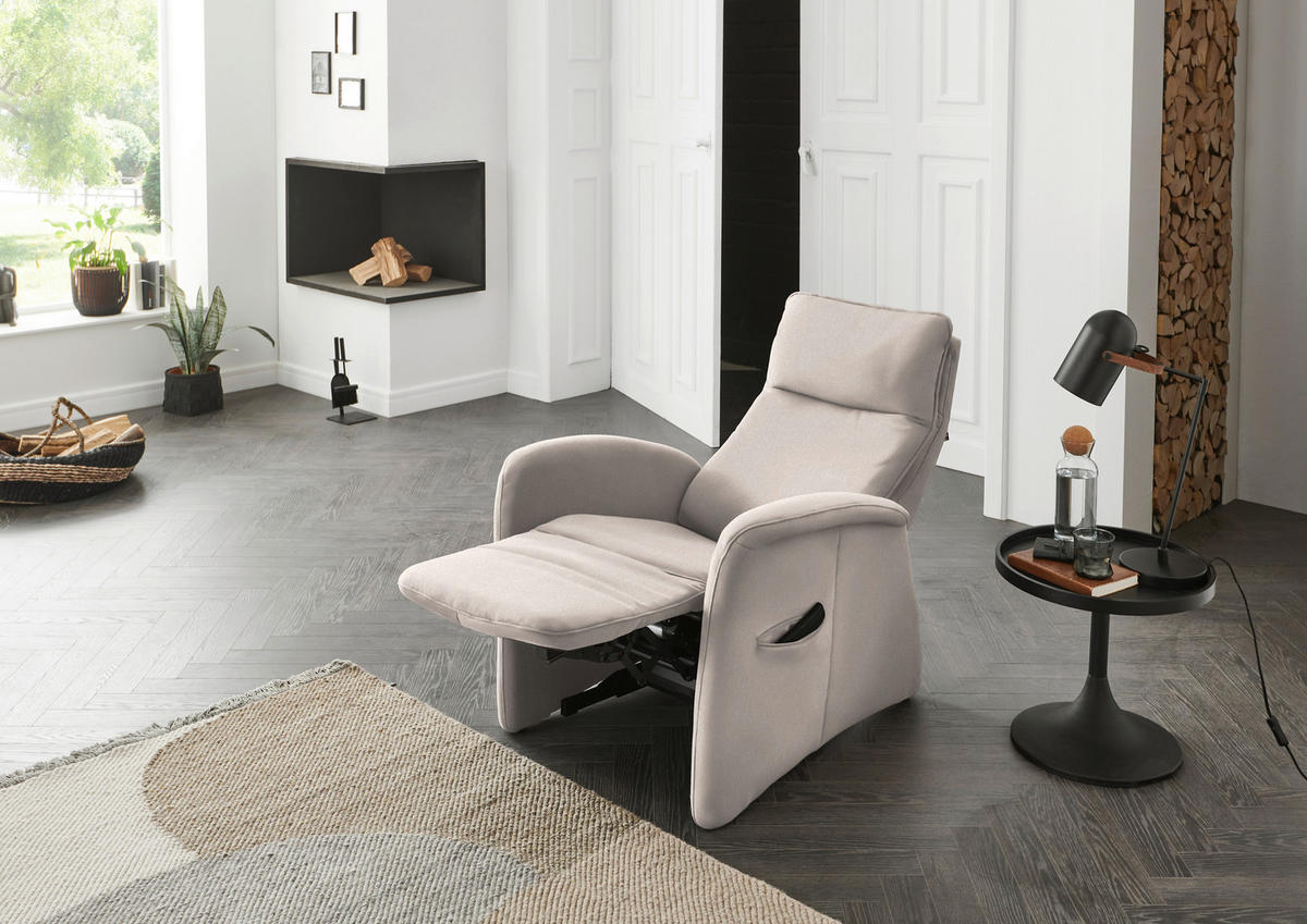 FERNSEHSESSEL in Chenille Beige  - Beige, Konventionell, Kunststoff/Textil (79-83/108/87cm) - Valdera