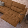 ECKSOFA in Echtleder Currygelb  165/313 cm  - Currygelb/Cognac, Design, Leder/Metall (165/313cm) - Emilio Belluti