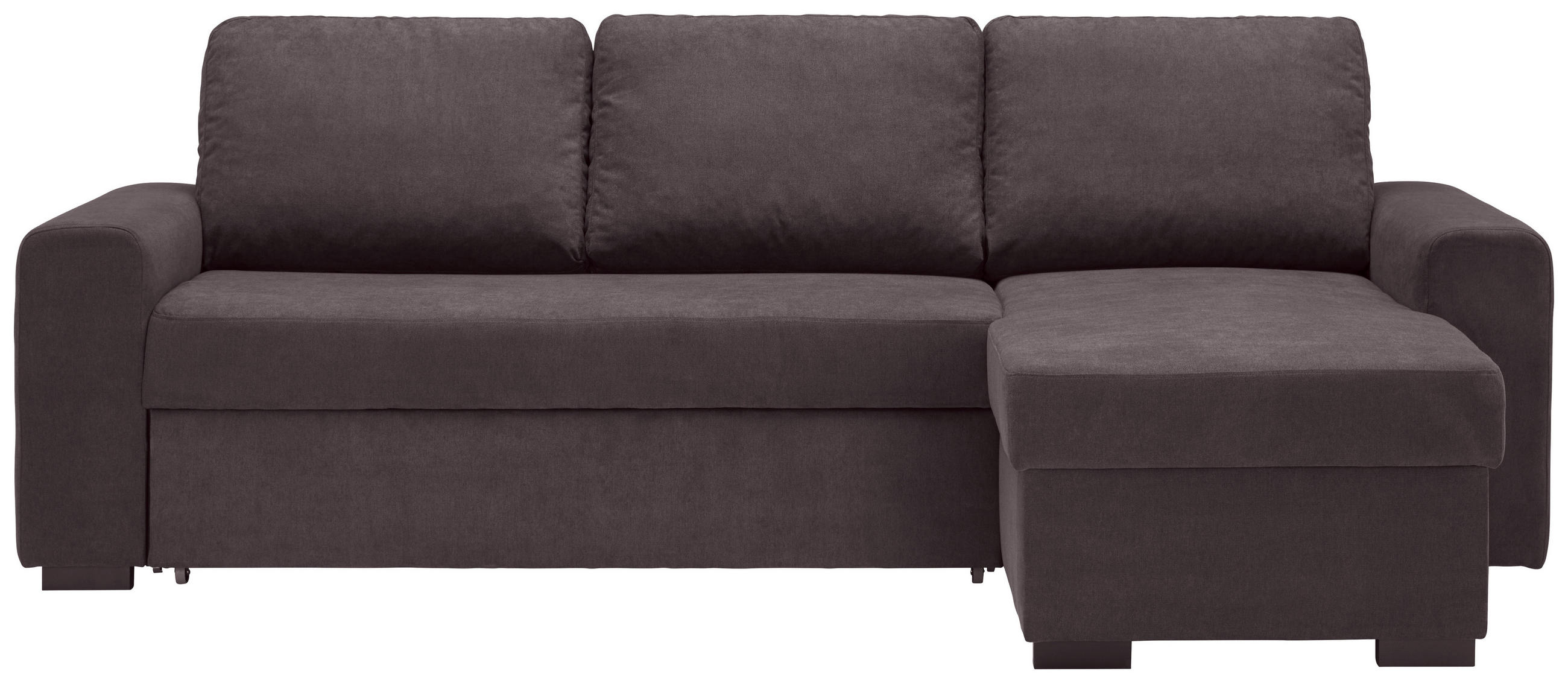 ECKSOFA inkl.Funktionen Dunkelgrau Webstoff  - Dunkelgrau/Schwarz, Design, Textil (245/160cm) - Xora