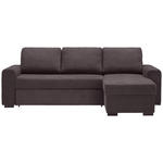 ECKSOFA inkl.Funktionen Dunkelgrau Webstoff  - Dunkelgrau/Schwarz, Design, Textil (245/160cm) - Xora