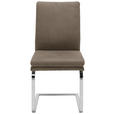 SCHWINGSTUHL in Stahl Mikrofaser - Chromfarben/Beige, Design, Textil/Metall (47/100/64cm) - Novel