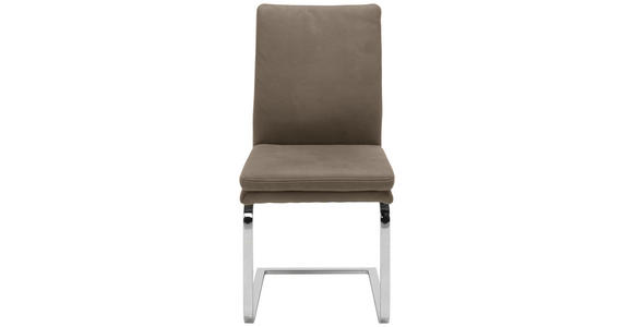 SCHWINGSTUHL in Stahl Mikrofaser - Chromfarben/Beige, Design, Textil/Metall (47/100/64cm) - Novel