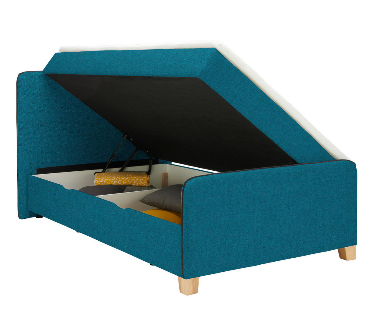 BOXBETT 120/200 cm  Petrol  - Eichefarben/Petrol, Design, Holz/Holzwerkstoff (120/200cm) - Moderano