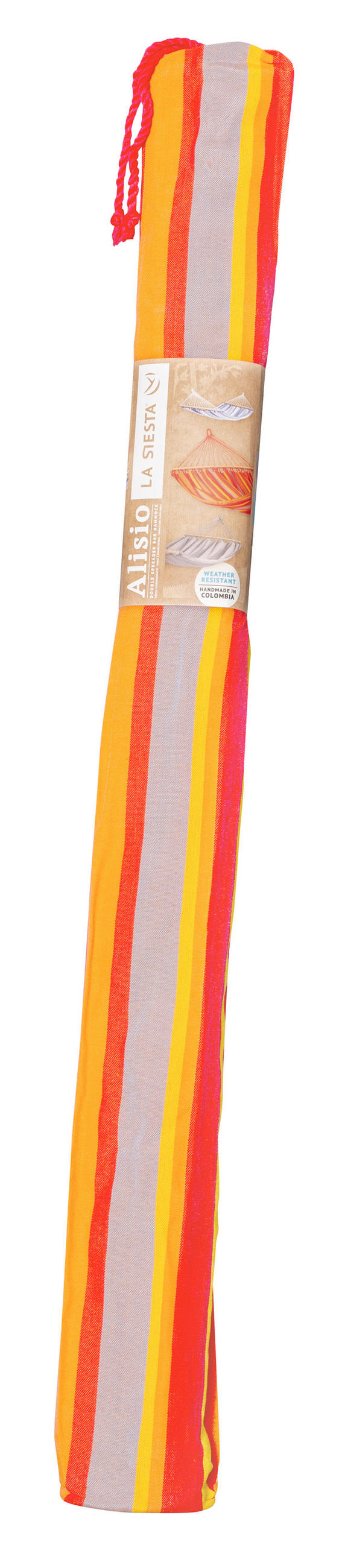 HÄNGEMATTE double bar outdoor  - Gelb/Rot, KONVENTIONELL, Holz/Textil (160/350cm) - La Siesta